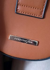 Forever Glam Chain Sling Bag With Belted On Front