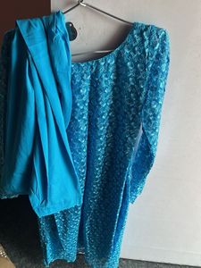 Blue Salwar Top & Botton