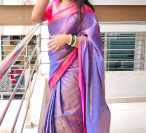 Elegant purple &amp; Pink Saree