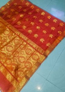 Orange Colour Shinning Organza Saree