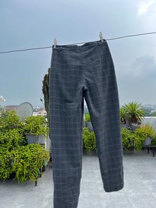 Grey Checkered Trouser Pant
