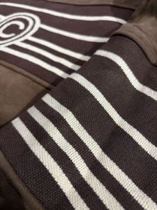 Brown Striped Hoodie