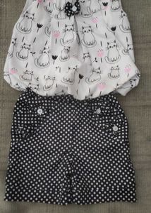 Cute Cat Print Outfit