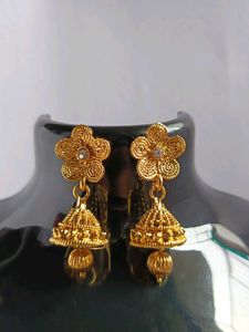 Golden Jhumka Earrings