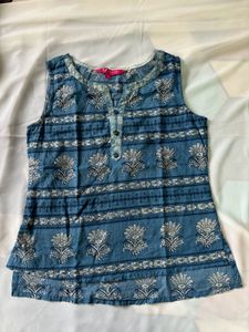 Varanga Blue Ethnic Top
