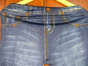 Girls&#39; Blue Stretchable Jeggings – Jeans Look.