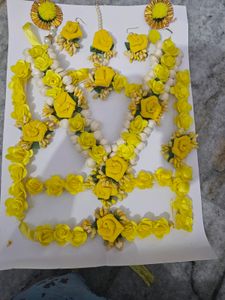Haldi Flower Jewellery Set