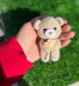 Handmade Crochet Teddy Keychain🧸