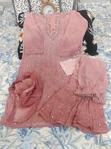 Party Wear Pure Georgette Mirror Work