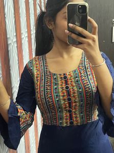 Blue Multi Anarkali Kurti