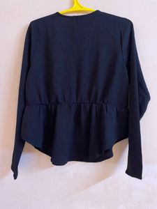 M2- Chic Black Peplum Top