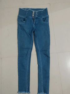 High-Waisted Denim Jeans