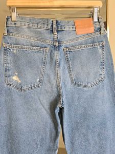 ZARA Ripped Straight Leg Jeans - Loose Fit
