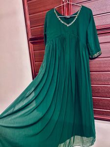 Elegant Bottle Green Dress