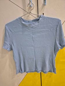Cute Blue Ribbed Tee