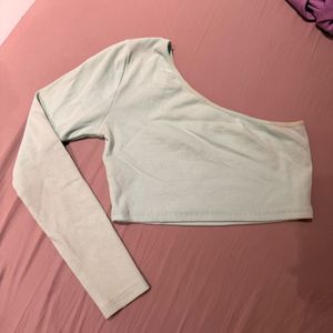 Mint Green One-Shoulder Top