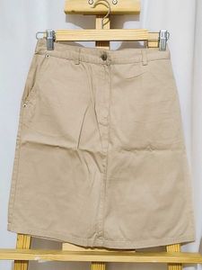 Beige Denim Skirt