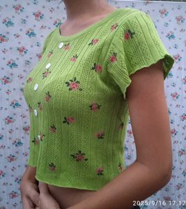 Vintage Floral Knit Cardigan