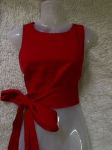 Pinterest Inspo Red Sleeveless Tie Top