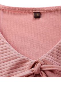 Pink Puff Sleeve Crop Top