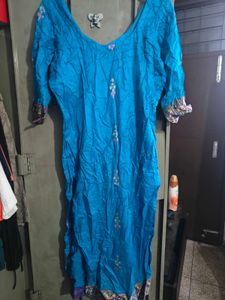 Blue Embroidered Kurta