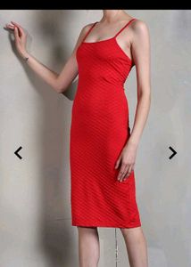 Red Bodycon Midi Dress