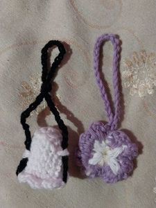 2 Peice Crocheted Key Chain Charms