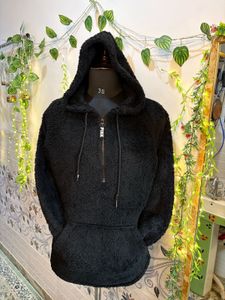 Fluffy Black Hoodie Victorias Secret Warm