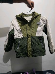 Boys' Green Colorblock Hooded Jacket