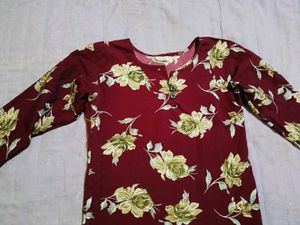 Floral Print Kurti Top...