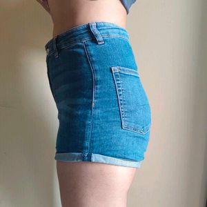 Denim High-Waisted Shorts