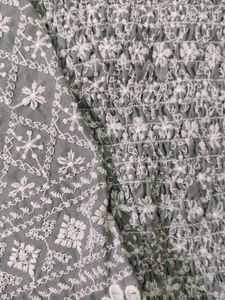 Chikankari Crop Top