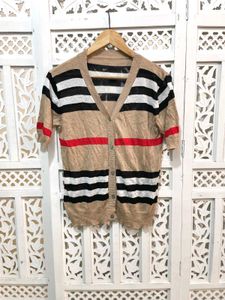 Korean Retro Strip Short Sleeves Top C