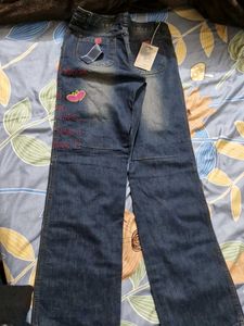 Embellished Wide Leg Jeans