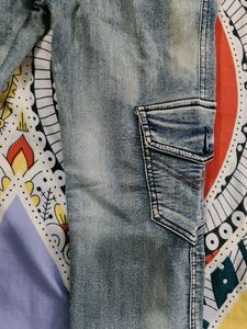 Blue Denim Vintage Cargo Pants