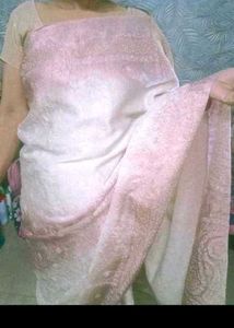 A Beautiful White Sharee