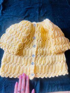 Yellow Hand-Knitted Baby Sweater