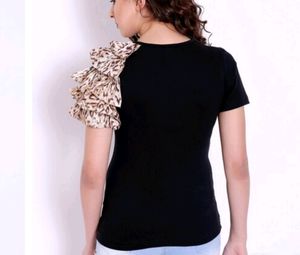 Black Top With Frill Sleeves