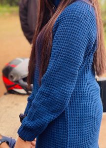 KNEE LENGTH SWEATER/NAVY BLUE SWEATER