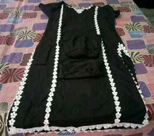 Pakistani Lace Black Kurta Pant Set