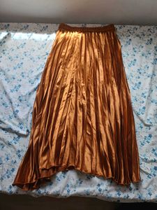 Brown Satin Maxi Skirt