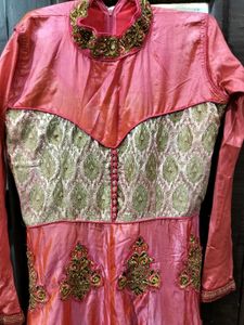 Pink & Gold Embellished Indian Dress