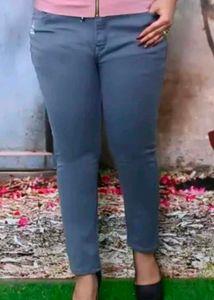 Gray Stretch Denim Jeans