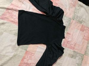 Statement Sleeve Black Top