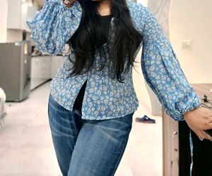 Blue Paisley Puff Sleeve Top
