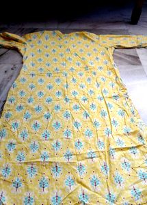 Yellow Printed Kurta