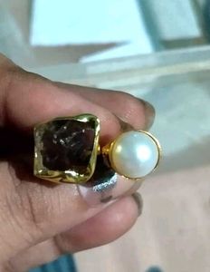semi precious stones ring with real