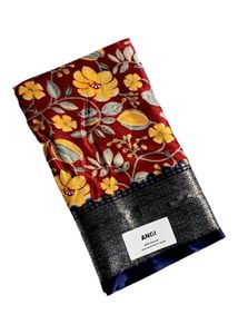 New Dola Silk Saree With Blouse. Elegant Floral Pr