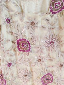 cotton silk with net Suit.