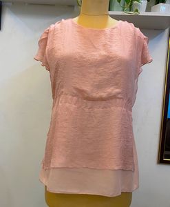 Peach Flutter Sleeve Top